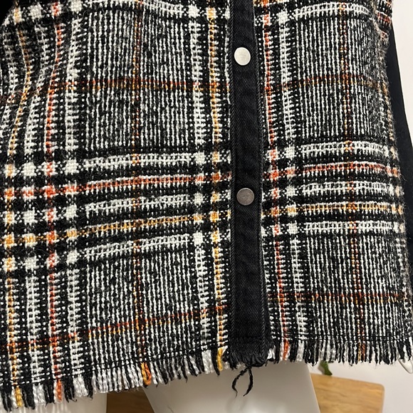 Zara Denim and tweed Shirt Large - Picture 6 of 10